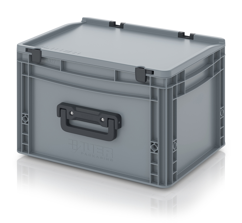 Auer Packaging Eurobehälter 40 x 30 x 28,5 mit Scharnierdeckel und Griff