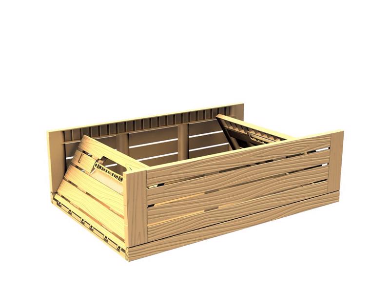 Stabile Klappbox in Holzoptik 40 x 30 x 16,3cm ( 16 L ) Stapelbare